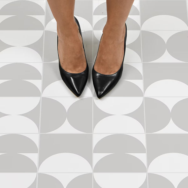 FloorPops Eclipse 12-in x 12-in Peel & Stick Luxury Vinyl Tile (LVT) Flooring (20 sq.ft/case, Geometric Pattern, High Gloss)