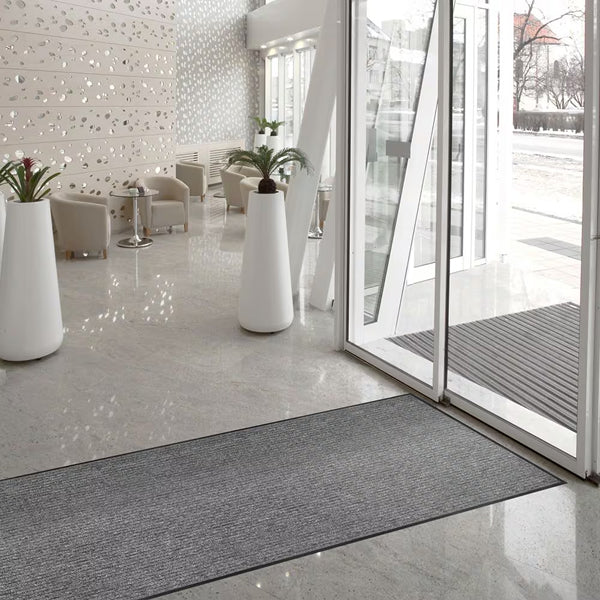 Multy Home Barcelona Grey 3 ft. x 8 ft. Commercial Carpet Runner with Anti Slip PVC Back
