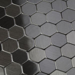 Load image into Gallery viewer, SpeedTiles HexagoniaSB Black Stainless Steel 11.89 in. x 11.46 in. x 5 mm Metal Peel &amp; Stick Tile