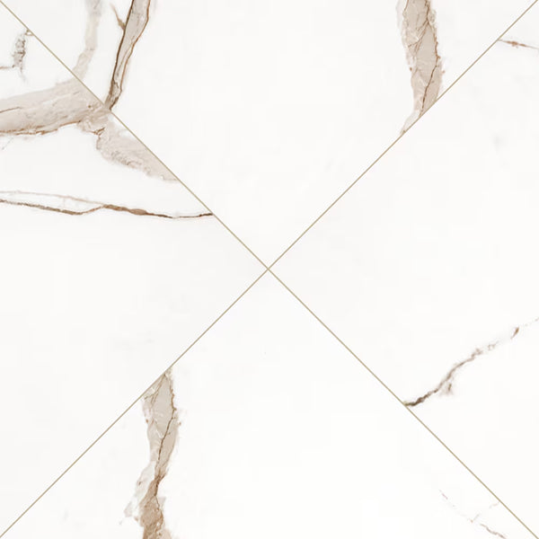 MSI Regallo Calacatta Marbella Porcelain Tile 0.39 inch Thick 24 inch x 24 inch 11.63 sq. ft./case Matte Marble Look
