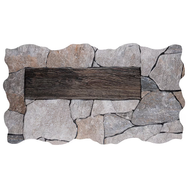 Merola Tile Masia Andorra Gris 10.38 inch x 18.75 inch Ceramic Wall Tile 10.88 sq ft/case – Matte Stone Look Finish
