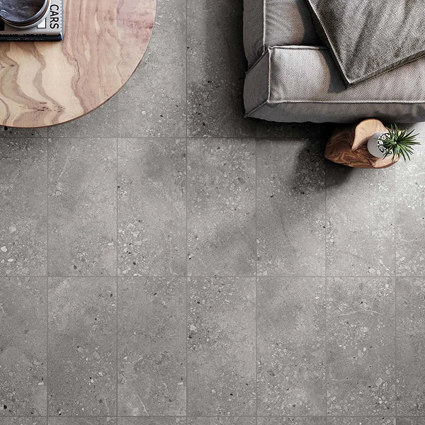 PORTLAND Porcelain Tile, 11.8 in x 23.6 in, Matte Grigio – 17.4 sq.ft./box