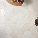 Charger l'image dans la visionneuse de galerie, Ivy Hill Tile Mandalay Hex White Porcelain Tile – 0.35 inch Thick, 9.13 inch x 10.51 inch, 8.07 sq.ft/Case – Polished Hexagon Finish