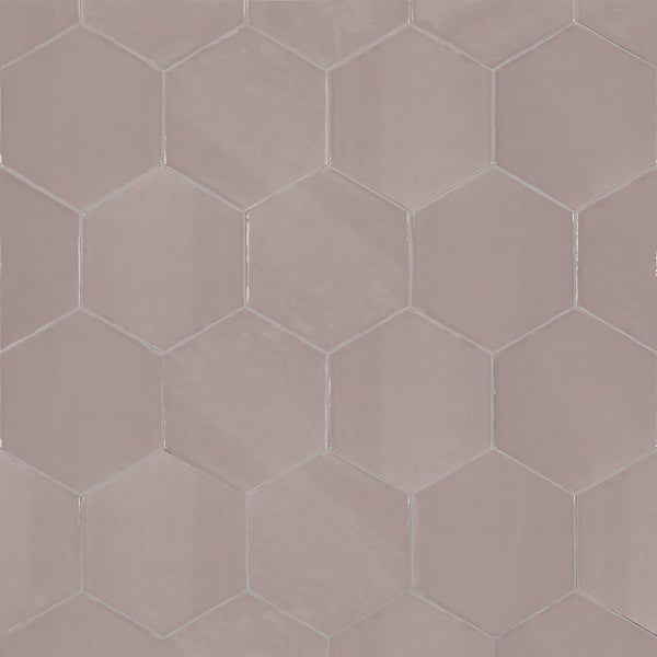 Carrelage mural en céramique compressé Anatolia Teramoda Petal Hexagone Brillant 15,24 cm – 0,62 m²/caisse Rose pâle brillant