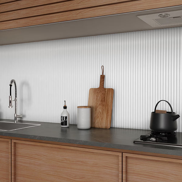 Ivy Hill Tile Linear White Ceramic Wall Tile 11.41 inch Width 35.37 inch Length 11.51 sq ft/case Matte 3D Linear Finish