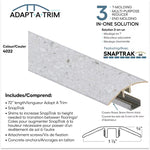 Charger l&#39;image dans la visionneuse de galerie, Zamma Adapt A Trim 3-in-1 Vinyl Reducer &amp; Transition Molding – Color 4022, 1.85-in x 0.35-in x 72-in

