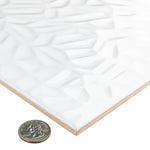 Load image into Gallery viewer, Merola Tile More Petal Glossy Ceramic Wall Tile 0.38 inch Thick 9.88 inch Wide 10.9 sq. ft. per Case – Glossy 3D Textured Finish