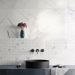 Charger l'image dans la visionneuse de galerie, Ivy Hill Tile Calacatta Indigo 24 inch x 24 inch Matte Marble Look Porcelain Floor and Wall Tile (15.49 sq. ft./Case)