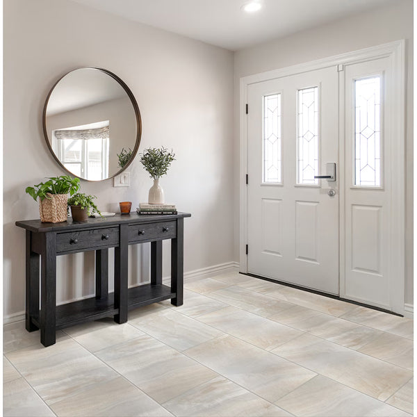 Merola Tile Dubai Pearl Porcelain Floor and Wall Tile 12.5 inch x 24.5 inch 10.8 sq. ft./Case Semi-Gloss Stone Look Rectangular Tile