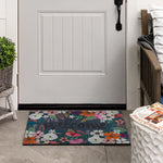 Charger l'image dans la visionneuse de galerie, StyleWell Nature Welcome Garden Greeting 18 inch x 30 inch Recycled Rubber Door Mat – Floral Outdoor Indoor Entry Mat with Non-Slip Backing
