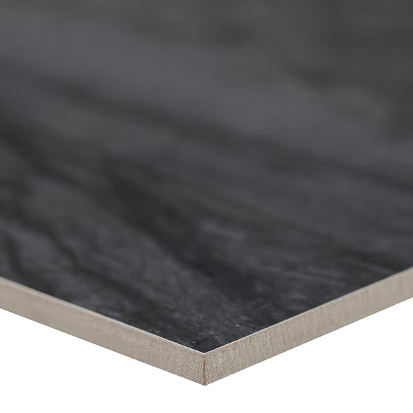 MSI Durban Anthracite Porcelain Tile 10 mm Thick 24 inch x 48 inch 16 sq. ft./case Polished Marble Look