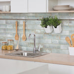 Load image into Gallery viewer, Merola Tile Biarritz Green Ceramic Subway Wall Tile 3 inch x 12 inch – 5.72 sq. ft. per Case (22 Pieces, Glazed Semi-Gloss Finish)
