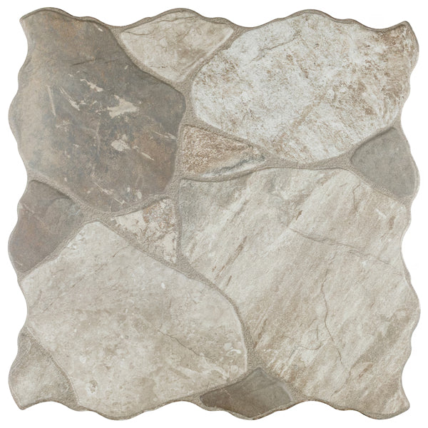 Merola Tile Canet Gris Porcelain Floor and Wall Tile 17 inch x 17 inch 12.24 sq. ft./Case Matte Textured Stone Look Square Tile