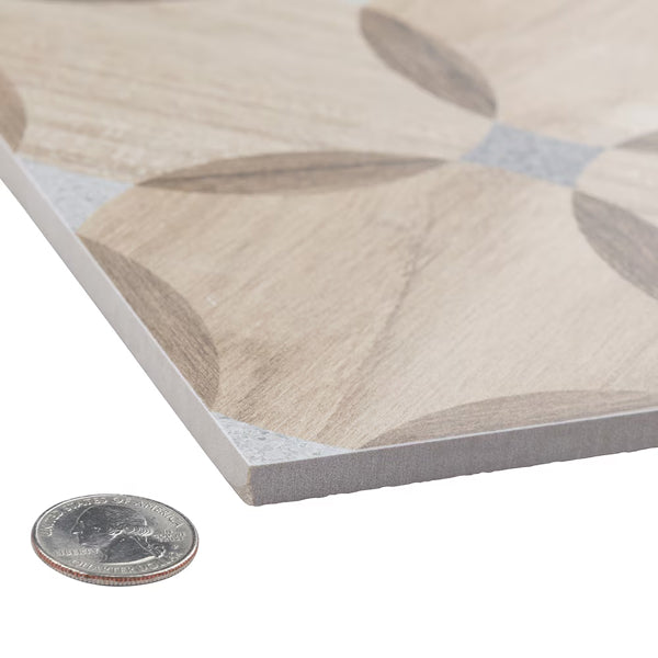 Merola Tile Komi Mossy Porcelain Tile 0.31 inch Thick x 7.88 inch Wide – 11.25 sq. ft. Coverage – Matte Geometric Finish