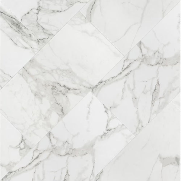 MSI Stone ULC Aviva Bianco 12 inch x 24 inch Glazed Polished Porcelain Floor and Wall Tile – 0.38 inch Thickness, Marble Look White Tile