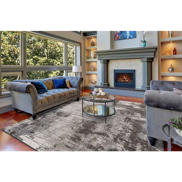 Merinos Ibiza Grey 5 ft. 3-inch x 7 ft. 4.6-inch Indoor Transitional Rectangular Area Rug – Modern Abstract Rug
