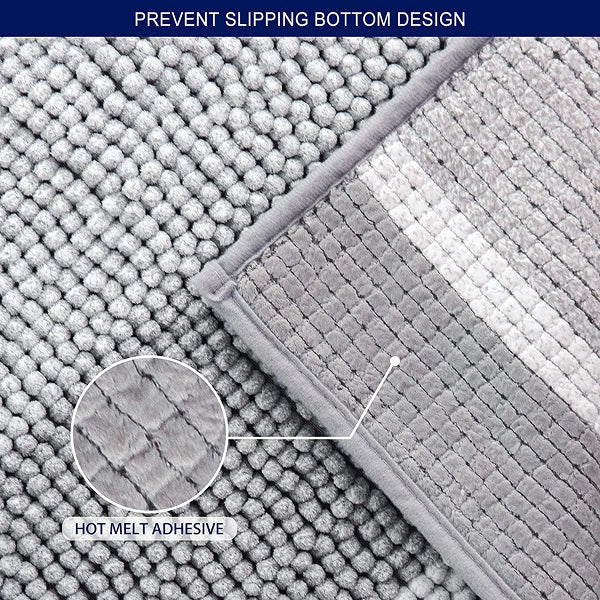 Mersin Gradient Chenille Water Absorbent Soft Plush Bath Rug