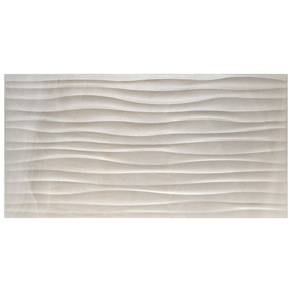 Merola Tile Deco Dubai Pearl Porcelain Wall Tile 0.31 inch Thick x 12.5 inch Wide x 24.5 inch Long – 10.96 sq. ft./Case, Textured Semi-Gloss Finish