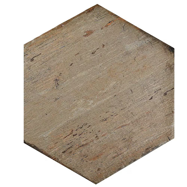 Merola Tile Retro Hex Terra Porcelain Tile 14.13 inch x 16.25 inch – 11.05 sq. ft. per Case Matte Wood Look Finish