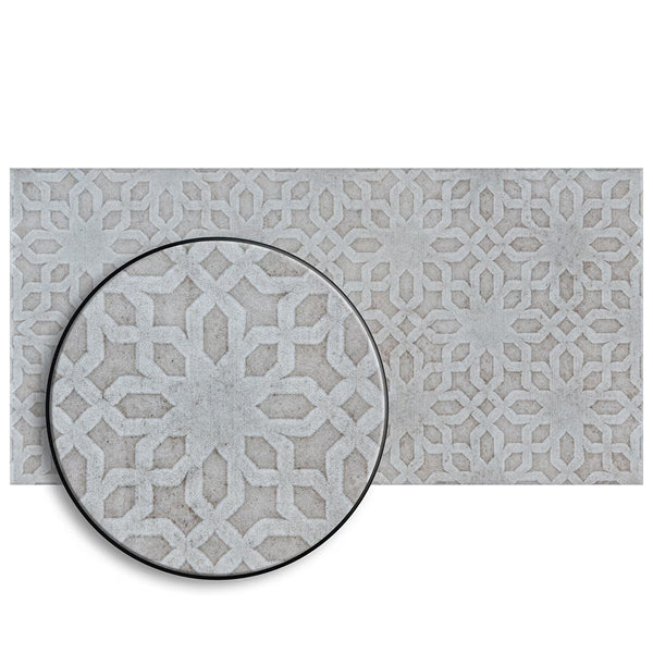 Merola Tile Camden Decor Grey 4 inch x 8 inch Ceramic Wall Tile 11.5 sq. ft./case – Glossy Patterned Subway Finish