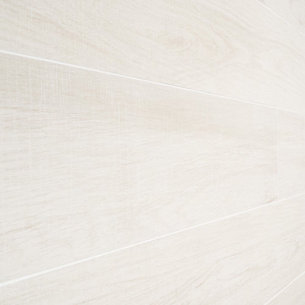 Ivy Hill Tile Montgomery White Porcelain Tile 0.39 inch Thick 8 inch x 48 inch 15.49 sq ft/case Matte Wood Look