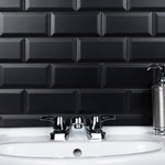 Load image into Gallery viewer, Merola Tile Crown Heights Beveled Matte Black 3 inch x 6 inch Ceramic Wall Tile – 5.72 sq. ft. per Case, Slightly Textured Matte Finish