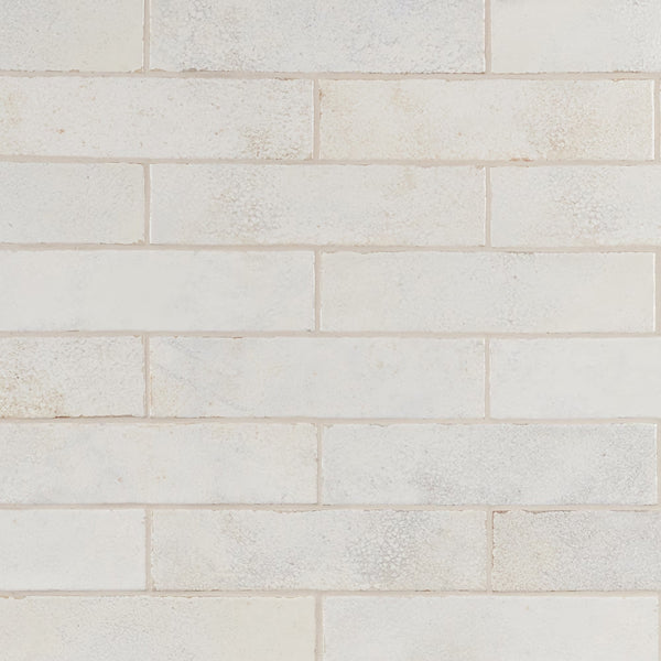 Ivy Hill Tile Mandalay White 2.95 inch x 11.81 inch Polished Ceramic Wall Tile 0.34 inch Thick 5.38 sq ft/case Textured Polished Finish
