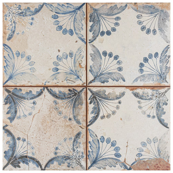 Merola Tile Artisan Oldker 13 inch x 13 inch Ceramic Floor and Wall Tile – 12.0 sq. ft. per Case, Matte Textured Vintage Finish