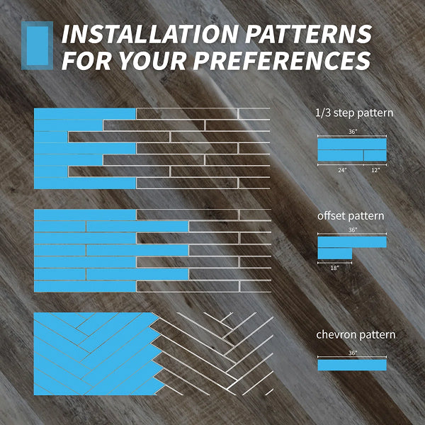 0.06 Thick 6'' W x 36'' L Peel and Stick Vinyl Flooring
