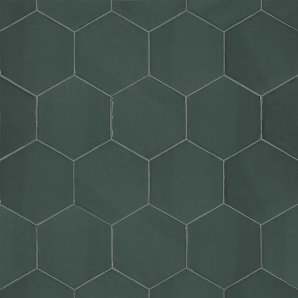 Anatolia Teramoda Emerald Hexagon Glossy Pressed Ceramic Wall Tile 6 inch – 6.67 sq.ft./case Glossy Green