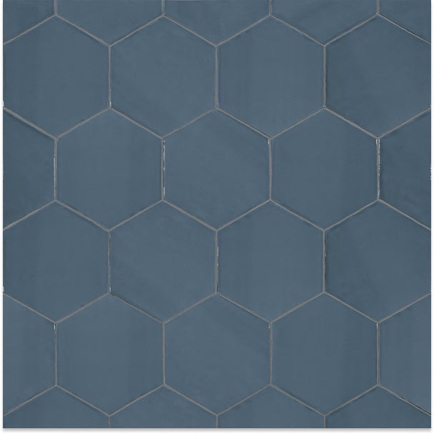 Anatolia Teramoda Ink Hexagon Glossy Pressed Ceramic Wall Tile 6 inch – 6.67 sq.ft./case Glossy Dark Blue