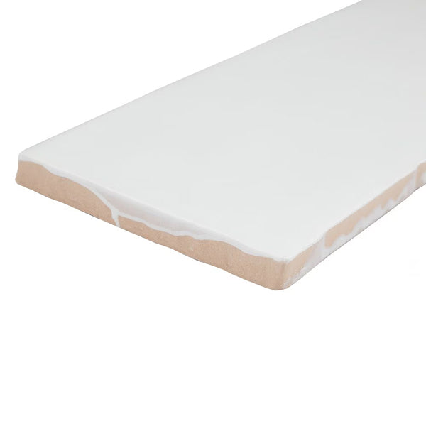 Merola Tile Chester Matte Bianco Ceramic Wall Tile 0.38 inch Thick 3 inch Wide 5.72 sq ft/case Satin Subway Finish