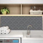 Charger l'image dans la visionneuse de galerie, Mureno Dimensions Peel And Stick Backsplash Tile 10x12.6 Grey Subway Rigid Vinyl 4-Pack (TAC: 3.48 sq.ft.)