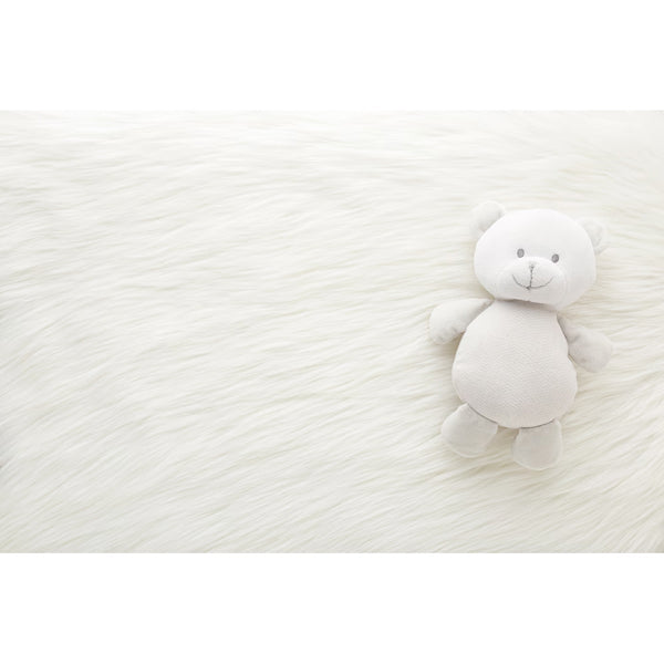 Home Decor Inc. White 30 inch x 45 inch Faux Fur Indoor Rug with Faux Suede Anti-Slip Backing