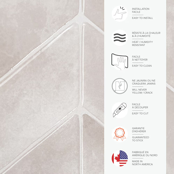 Smart Tiles Chevron Viby Pink Peel and Stick Backsplash Tiles 11.43 in x 9 in (4-Pack, 2.86 sq.ft.)