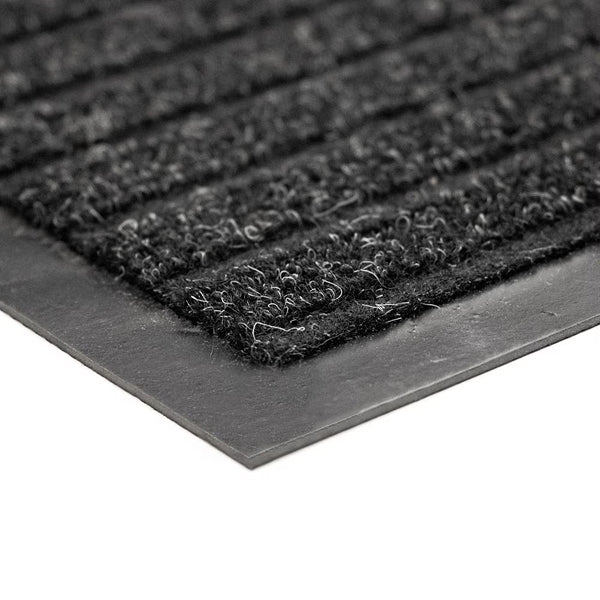 Multy Home Atlas Charcoal 3 ft. x 8 ft. Commercial Duty Polyester Indoor Door Mat with Vinyl Back