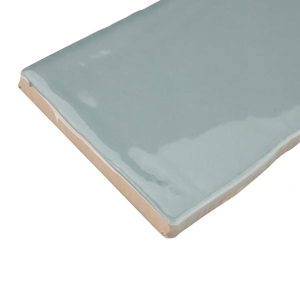 Merola Tile Chester Acqua Ceramic Wall Tile 0.4 inch Thick 3 inch Wide 5.72 sq ft/case Glossy Subway Finish