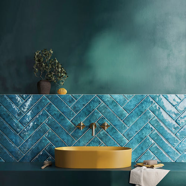 Ivy Hill Tile Moze Blue 3 inch x 12 inch Ceramic Wall Tile – 5.38 sq. ft. per Case, Glazed Smooth Finish
