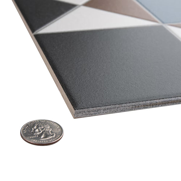 Merola Tile Vanity Nouveau Porcelain Tile 0.33 inch Thick 13 inch x 13 inch 12.2 sq. ft./case Matte Geometric Pattern