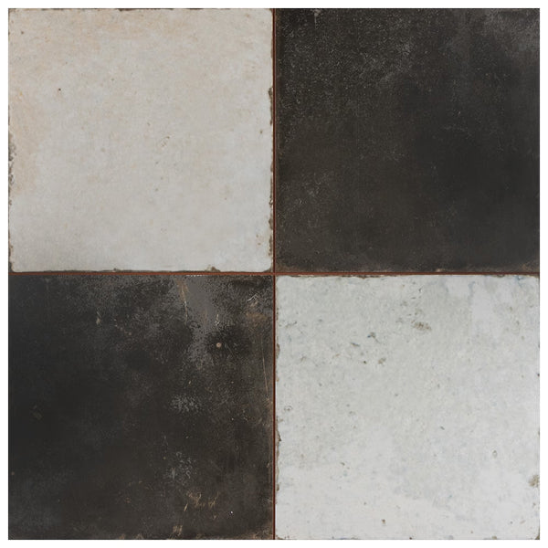 Merola Tile Kings Damero 17.63 inch x 17.63 inch Ceramic Floor and Wall Tile 0.37 inch Thick 10.95 sq ft/case Matte Encaustic Look