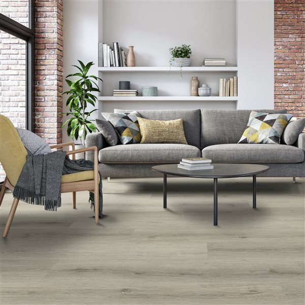 everhome Extra Wide and Long Plank Salem Grey 4+1 mm SPC Rigid Core Vinyl 9-in W x 60-in L