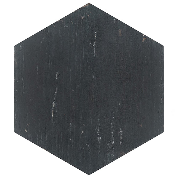 Merola Tile Retro Hex Nero Porcelain Tile 14.13 inch x 16.25 inch – 11.05 sq. ft. per Case Matte Wood Look Finish