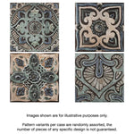 Charger l'image dans la visionneuse de galerie, Merola Tile Mandala Decor Mix Ceramic Wall Tile Sample 7.88 inch Width 7.88 inch Length Textured Pattern Finish