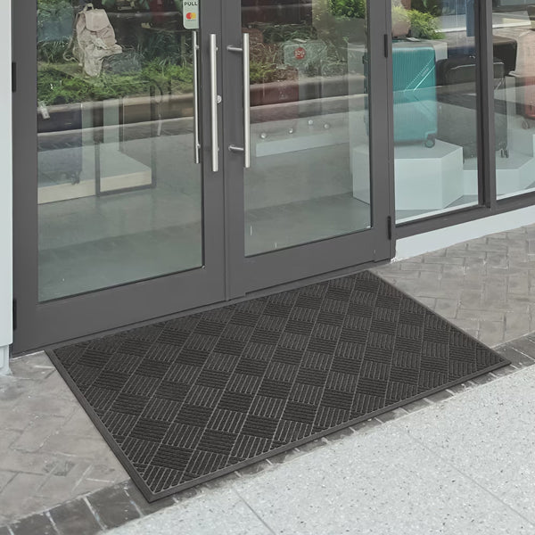 Multy Home 3 ft. x 5 ft. Parquet Embossed Black Doormat