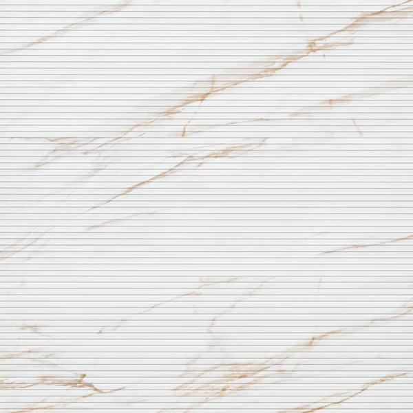 MSI Stone ULC Golden Sunset 16 inch x 48 inch Ceramic Fluted Wall Tile 0.42 inch Thick 5.17 sq ft/each Satin Finish Marble Look
