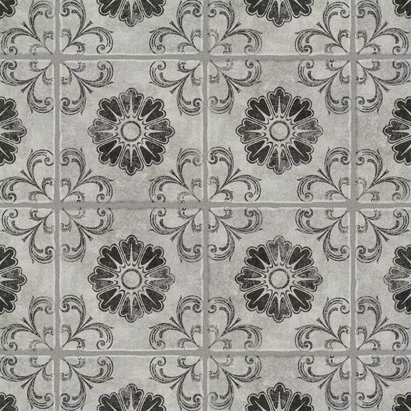 Merola Tile Costa Cendra Decor Fleur 7.75 inch x 7.75 inch Ceramic Floor and Wall Tile – 11.11 sq ft per Case, Rustic Stone Look Matte Finish