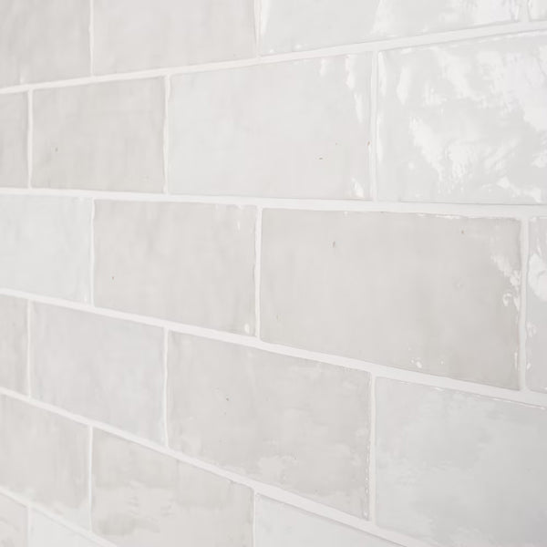 Ivy Hill Kingston White Polished Ceramic Wall Tile 3 inch x 8 inch 0.31 inch Thick 5.38 sq ft/case