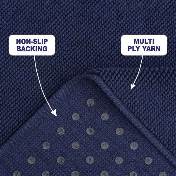 Eider & Ivory, 100% Cotton Slip Resistant Bath Mat Rugs for Bathroom and Kitchen