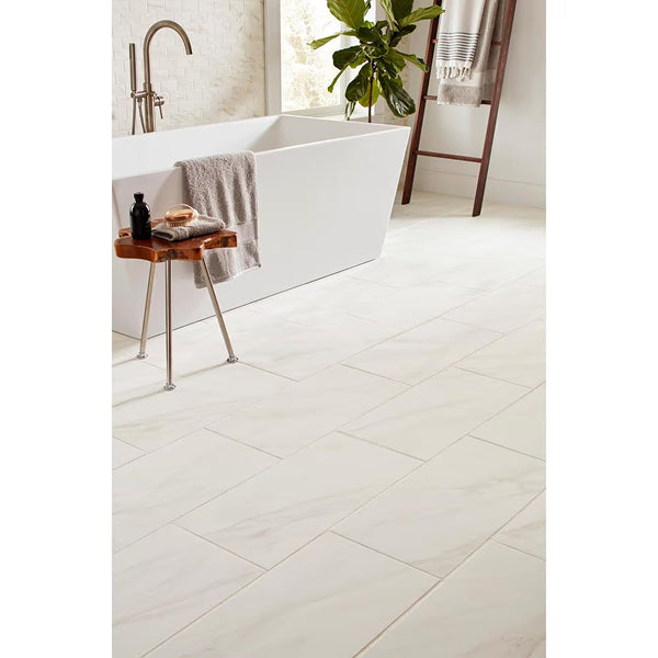 Dal Tile Selwyn Bianco Calacatta Matte 12 in. x 24 in. Glazed Porcelain Floor and Wall Tile