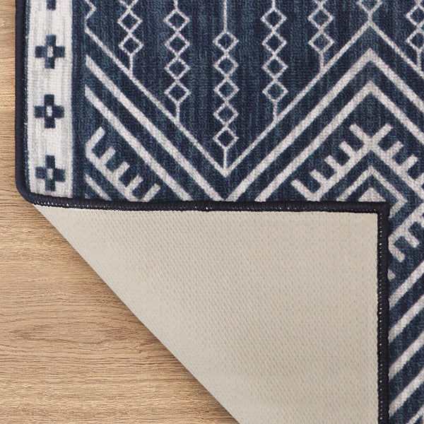 Multy Home 2-ft. x 5-ft. Wikki Tribal Printed Decorative Mat, Navy